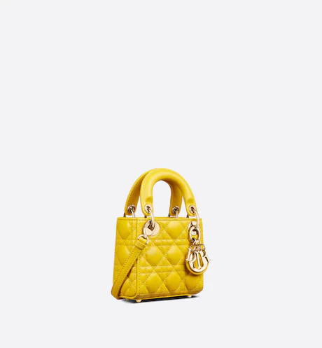 D7A0552D-EFB8-7EC8-6EC8-B104951643F8 MICRO LADY DIOR BAG Yellow Cannage Lambskin - Image 1