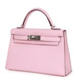 Hermès Kelly Sellier 20 Rose Sakura Chevre Palladium Hardware - Image 5
