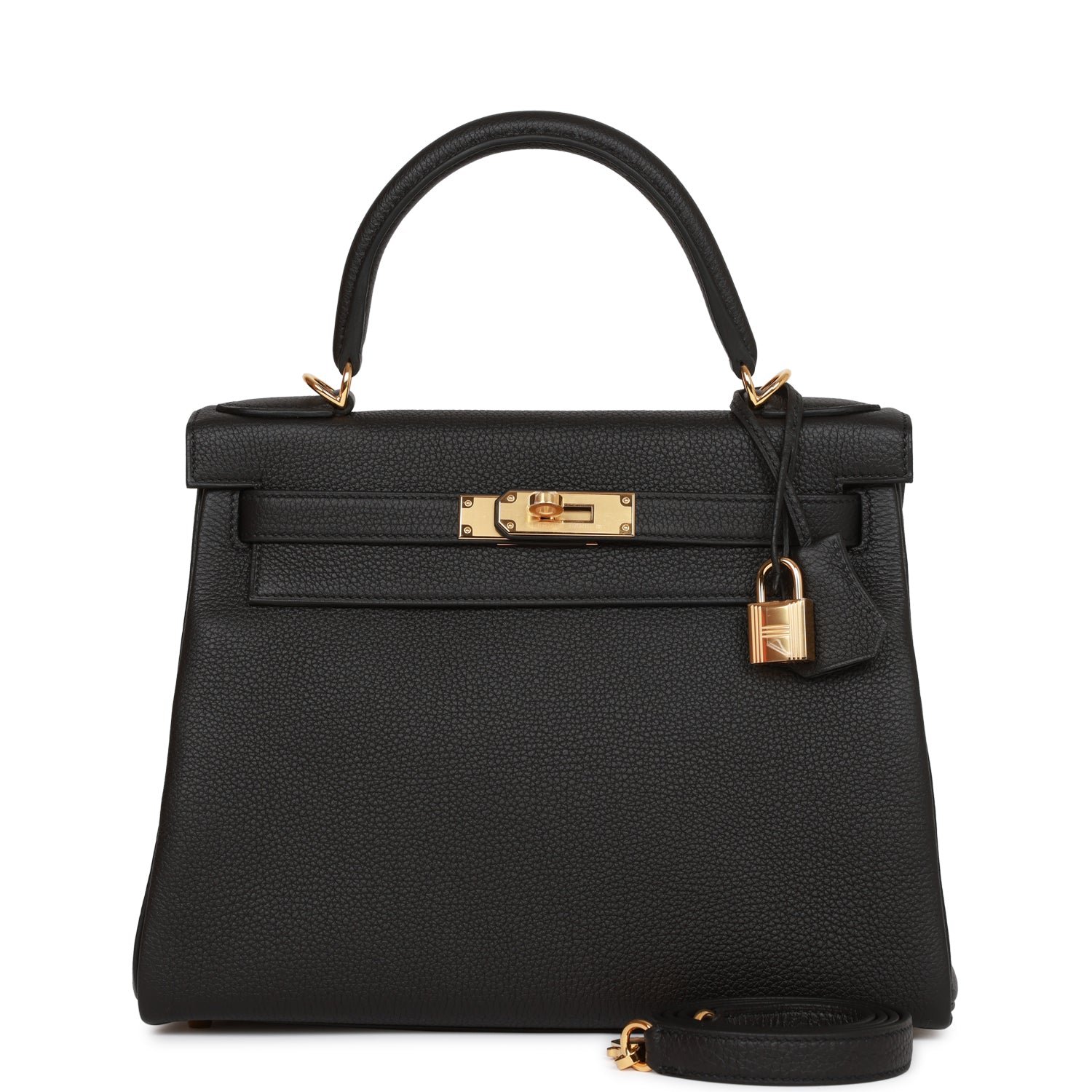 D9D7591A-1B2C-F80F-79F3-2E58359F37D5 Hermès Kelly Retourne 28 Black Togo Gold Hardware - Image 1