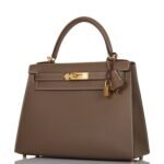 Hermès Kelly Sellier 28 Etoupe Epsom Gold Hardware - Image 5