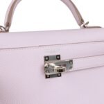 Hermès Kelly Sellier 20 Mauve Pale Epsom Palladium Hardware - Image 7