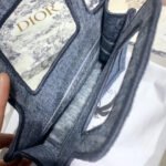 Dior Mini Book Tote Bag In Denim Blue Oblique Canvas - Image 6