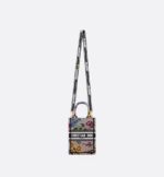 MINI DIOR BOOK TOTE PHONE BAG Pink Multicolor Dior Petites Fleurs Embroidery (13 x 18 x 5 cm) - Image 3
