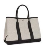 Hermès Garden Party 30 Ecru Toile and Black Negonda Palladium Hardware - Image 2
