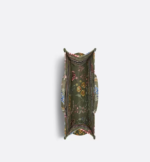 LARGE DIOR BOOK TOTE Green Multicolor Dior Petites Fleurs Embroidery (42 x 35 x 18.5 cm) - Image 3