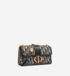 30 MONTAIGNE EAST-WEST BAG WITH CHAIN Blue Dior Oblique Jacquard