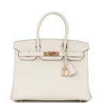 Hermès Birkin 30 Craie Togo Rose Gold Hardware