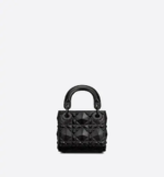 MICRO LADY DIOR BAG Black Cannage Calfskin with Diamond Motif - Image 2