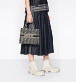 SMALL DIOR BOOK TOTE Blue Toile de Jouy Reverse Embroidery - Image 3