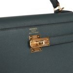 Hermès Kelly Sellier 25 Bleu Orage Epsom Gold Hardware - Image 7