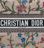 MEDIUM DIOR BOOK TOTE Pink Multicolor Dior Petites Fleurs Embroidery (36 x 27.5 x 16.5 cm) - Image 4