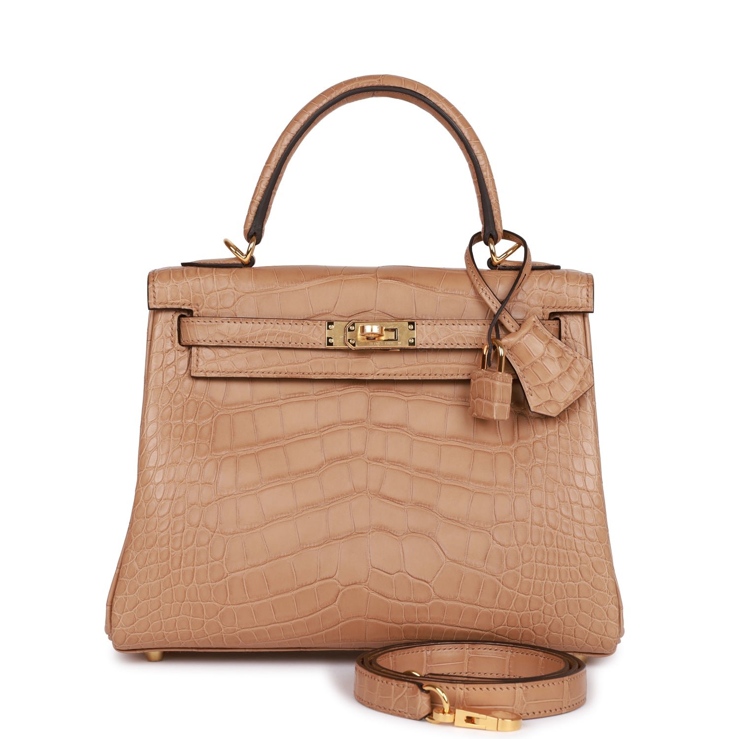 FA03B264-1F91-8BB2-71C7-17CCE2FD731C Hermès Kelly Retourne 25 Chai Matte Alligator Gold Hardware (HANDMADE) - Image 1