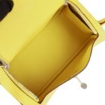 Hermès Mini Lindy Jaune Citron Ostrich Palladium Hardware - Image 9
