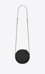 SAINT LAURENT VINYLE ROUND QUILTED GRAIN LEATHER ROUND BAG - Image 2