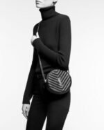 SAINT LAURENT VINYLE ROUND QUILTED GRAIN LEATHER ROUND BAG - Image 5