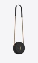 SAINT LAURENT VINYLE ROUND QUILTED GRAIN LEATHER ROUND BAG - Image 3