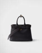 Prada Buckle Small Leather Handbag With Belt