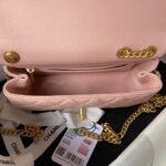 Chanel 23S AS4041 Mini Camellia Embossed Rectangular Flap Bag Antique Gold Metal Hardware Light Pink - Image 6