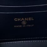 Chanel AP3804 Clutch Lambskin Cosmetic Bag With Pearl Handle Black - Image 9