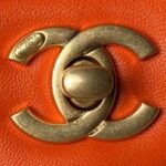 Chanel AS4868 Mini Flap Bag Pearl Lambskin Faux Pearl & Gold Metal Orange - Image 3