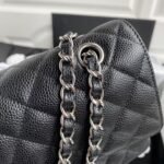 Chanel Classic 11.12 Handbag Caviar Silver Hardware Burgundy Interior - Image 4