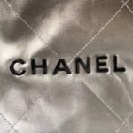 Chanel 22 AS3260 Small Bag Black and Silver Shiny Calfskin Silver Hardware - Image 3