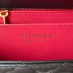 Chanel 23S AS4041 Mini Camellia Embossed Rectangular Flap Bag Antique Gold Hardware Black - Image 6
