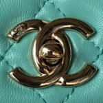 Chanel AS4654 Mini Trendy CC Flap Bag Turquoise Lambskin Light Gold Hardware - Image 3