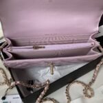 Chanel 24P AP3803 Shiny Crinkled Lambskin Chain Clutch Pearl Handle Purple - Image 5