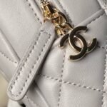 Chanel 24C AP3573 Mini Backpack Lambskin Gold Metal Grey - Image 6
