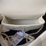 Chanel 24C AS4543 Mini Flap Bag Chain Bag Top Handle White Lambskin - Image 5