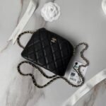 Chanel 24S AP4000 Mini Clutch With Chain Crossbody Bag Black Caviar Light Gold Hardware - Image 7