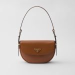 Prada Arqué Leather Shoulder Bag With Flap