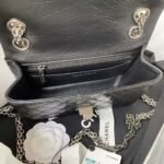 Chanel 23A Classic Mini 2.55 Flap Bag Black Distressed Calfskin Ruthenium Hardware - Image 6