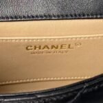 Chanel AS4973 Mini Flap Bag Shiny Lambskin Enamel & Gold Metal Black - Image 8