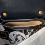 Chanel AS4967 Small Flap Bag Shiny Lambskin Enamel & Gold Metal Black - Image 7