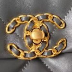 Chanel 24C AS4638 19 Hobo Bag Grey Lambskin Mixed Metal Hardware - Image 3