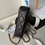 Chanel AS4847 Mini Flap Bag With Top Handle Lambskin Resin Black - Image 6