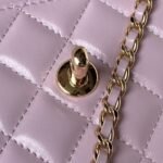 Chanel 24P AP3803 Shiny Crinkled Lambskin Chain Clutch Pearl Handle Purple - Image 7