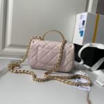 Chanel AS4847 Mini Flap Bag With Top Handle Lambskin Resin Pink - Image 2