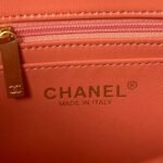 Chanel 23K AS1787 Mini Pearl Embossed Rectangular Flap Bag Lambskin Brushed Metal Hardware Orange - Image 8