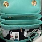 Chanel AS4654 Mini Trendy CC Flap Bag Turquoise Lambskin Light Gold Hardware - Image 6