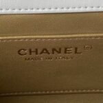 Chanel AS4861 Small Flap Bag Pearl Lambskin Faux Pearl & Gold Metal White - Image 7