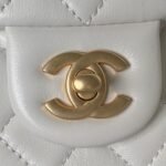 Chanel 23S AS4064 Camellia Embossed Chain Lambskin Flap Bag White - Image 7