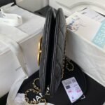 Chanel 24C AS4611 Vintage Logo Lambskin Rectangular Shoulder Bag Black - Image 5