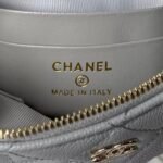 Chanel 24S AP4000 Mini Clutch With Chain Crossbody Bag Grey Caviar Light Gold Hardware - Image 8