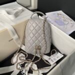Chanel 24C AP3573 Mini Backpack Lambskin Gold Metal Grey - Image 2
