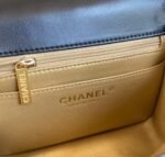 Chanel 23C AS1786 Mini Square Pearl Embossed Flap Bag Antique Gold Hardware Black - Image 8