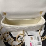 Chanel AS4385 Mini Flap Bag Pearl Lambskin Faux Pearl & Gold Metal White - Image 6