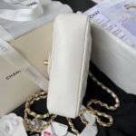 Chanel AS4385 Mini Flap Bag Pearl Lambskin Faux Pearl & Gold Metal White - Image 5
